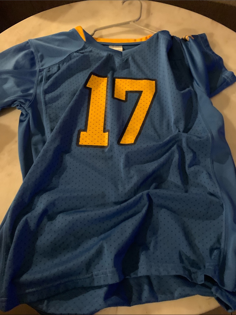 Rivalry Threads Youth Blue Football Jersey with Yellow 17